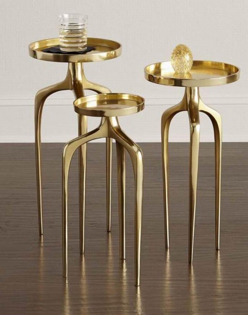 Trio Gold Pedestal Plant Tables AH-115 Moradabad